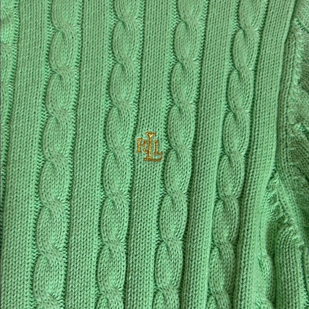 Lauren Ralph Lauren Elevated Everyday Cable Knit Sweater XL Preppy Casual - Picture 3 of 11